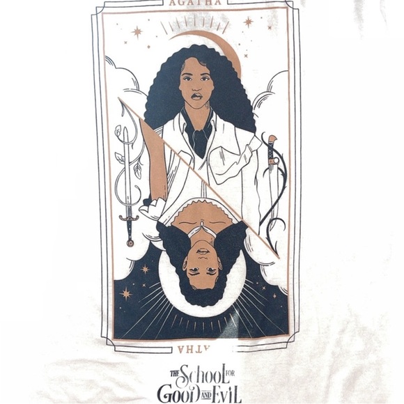 Netflix The School For Good And Evil Agatha Tarot Card Short Sleeve T-Shirt - Picture 5 of 7